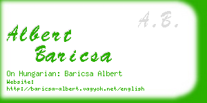 albert baricsa business card